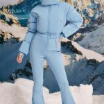 Fleece-Lined Hooded Ski Suit in Ice Blue - Image 6
