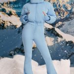 Fleece-Lined Hooded Ski Suit in Ice Blue - Image 8