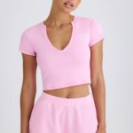 Graphic-Print Cropped T-Shirt in Bubblegum Pink - Image 5