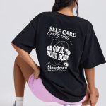 Oversized Short-Sleeve T-Shirt in Black
