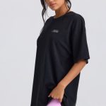 Oversized Short-Sleeve T-Shirt in Black - Image 3