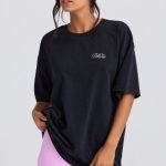 Oversized Short-Sleeve T-Shirt in Black - Image 5