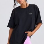 Oversized Short-Sleeve T-Shirt in Black - Image 7