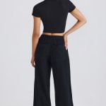 Petite Straight-Leg Joggers in Black - Image 2
