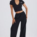 Petite Straight-Leg Joggers in Black - Image 5