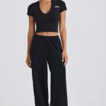 Petite Straight-Leg Joggers in Black - Image 7