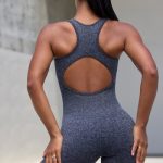 Super Sculpt Seamless Zip Up Unitard in Marl Black - Image 2
