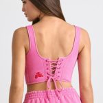 Corset Crop Top in Hot Pink - Image 2