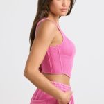 Corset Crop Top in Hot Pink - Image 3