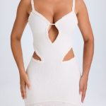 Ruffle-Appliqu?? Cut-Out Mini Dress in White - Image 4
