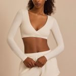 Brushed Jersey Elasticated Mini Shorts in Ecru - Image 8
