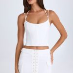 Halterneck Corset Top in White - Image 9