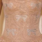Embellished Skater Mini Dress in Almond - Image 5
