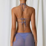 Drawstring Cut-Out Mini Skirt in Lavender Purple - Image 2