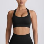 Super Sculpt Seamless T-Back Sports Bra in Black - Image 3