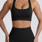 Super Sculpt Seamless T-Back Sports Bra in Black - Image 8