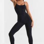 Open Back Full Length Unitard in Black - Image 6
