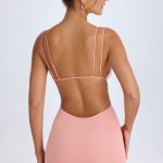 Cut-Out Open-Back Mini Dress in Apricot Pink - Image 2