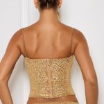 Embellished Square-Neck Top in Gold - Image 3
