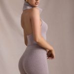Ribbed-Knit Shorts in Taupe - Image 7