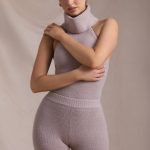 Ribbed-Knit Shorts in Taupe - Image 9