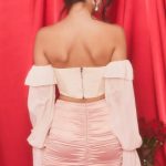 Satin Frill Mini Skirt in Blush - Image 6