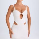Ruffle-Appliqu?? Cut-Out Mini Dress in White - Image 7