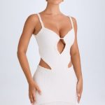 Ruffle-Appliqu?? Cut-Out Mini Dress in White - Image 9