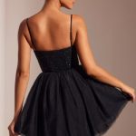 Embellished Corset Tulle Skirt Mini Dress in Black - Image 2
