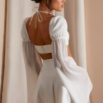 Panelled Flare Mini Skirt in White - Image 10