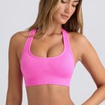 Super Sculpt Seamless T-Back Sports Bra in Sugar Pink - Image 4