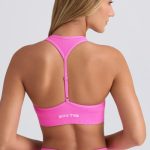 Super Sculpt Seamless T-Back Sports Bra in Sugar Pink - Image 5