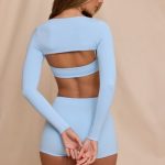 Long Sleeve Shrug in Sky Blue - Image 2
