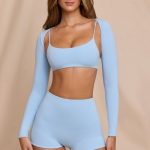Long Sleeve Shrug in Sky Blue - Image 8