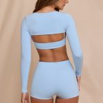 Long Sleeve Shrug in Sky Blue - Image 9