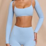 Long Sleeve Shrug in Sky Blue - Image 10