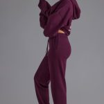 Relaxed Mid-Rise Joggers in Grape - Image 3