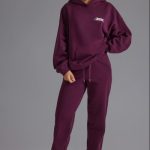 Relaxed Mid-Rise Joggers in Grape - Image 6