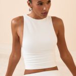 Modal Boat-Neck Tank Top in White - Image 4