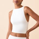 Modal Boat-Neck Tank Top in White - Image 6