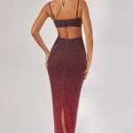 Embellished Maxi Dress in Red/Brown Ombr?? - Image 2