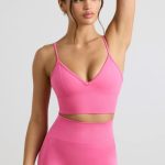 V-Neck Define Luxe Sports Bra in Hot Pink - Image 5