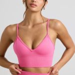 V-Neck Define Luxe Sports Bra in Hot Pink - Image 6