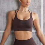 Scoop Neck Sports Bra in Brown - Image 7