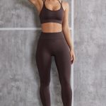 Scoop Neck Sports Bra in Brown - Image 9