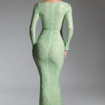 Embellished Fishtail Maxi Dress in Pistachio - Image 2