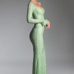 Embellished Fishtail Maxi Dress in Pistachio - Image 3