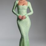 Embellished Fishtail Maxi Dress in Pistachio - Image 6