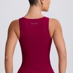 Soft Active V-Neck Tank Top in Burgundy - Image 3