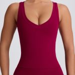 Soft Active V-Neck Tank Top in Burgundy - Image 5